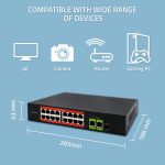 PoE SWITCH 16x10/100Mb/s | 2x Uplink 1000Mb/s | 1x SFP 1000 Mb/s - Slika 2