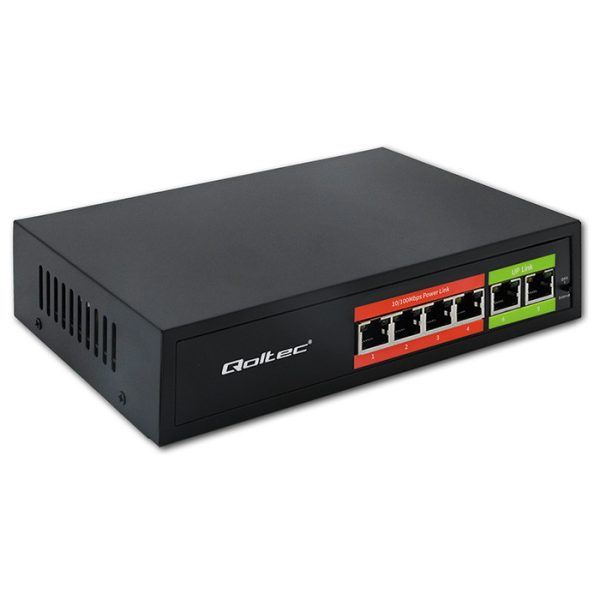 qoltec poe switch 4portni